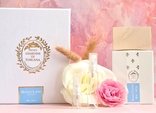 Giardini Di Toscana Bianco Latte EDP Samples. - Thewayfarerscents